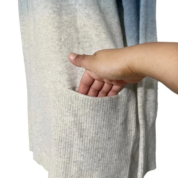 VINCE Ombre Dip‎ Dye Cashmere Wool Open Cardigan